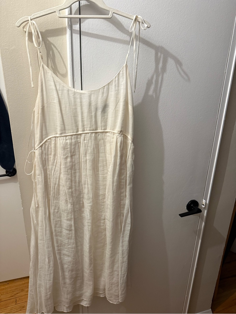 J. Crew Cream Slip Dress with Thin Straps